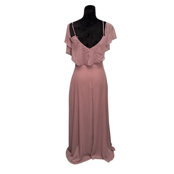 Birdy Grey Jane Convertible‎ Bridesmaid Chiffon Dress w/Slit Dark Mauve M (6-8) - Picture 5 of 15